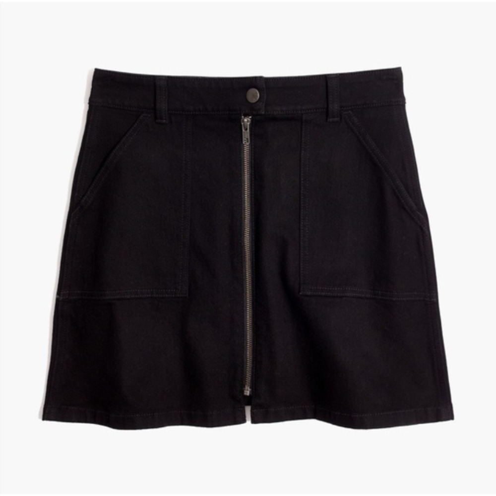MADEWELL • Black Denim Utility Zip Skirt Sz 32